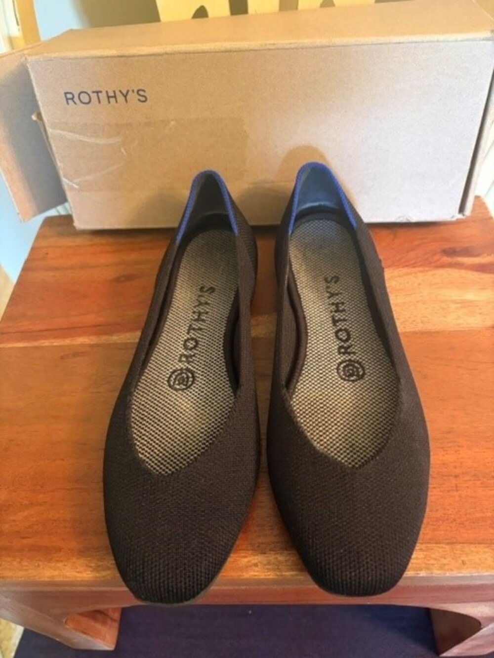 Rothy's women's knit ballet flats in solid black Size 6